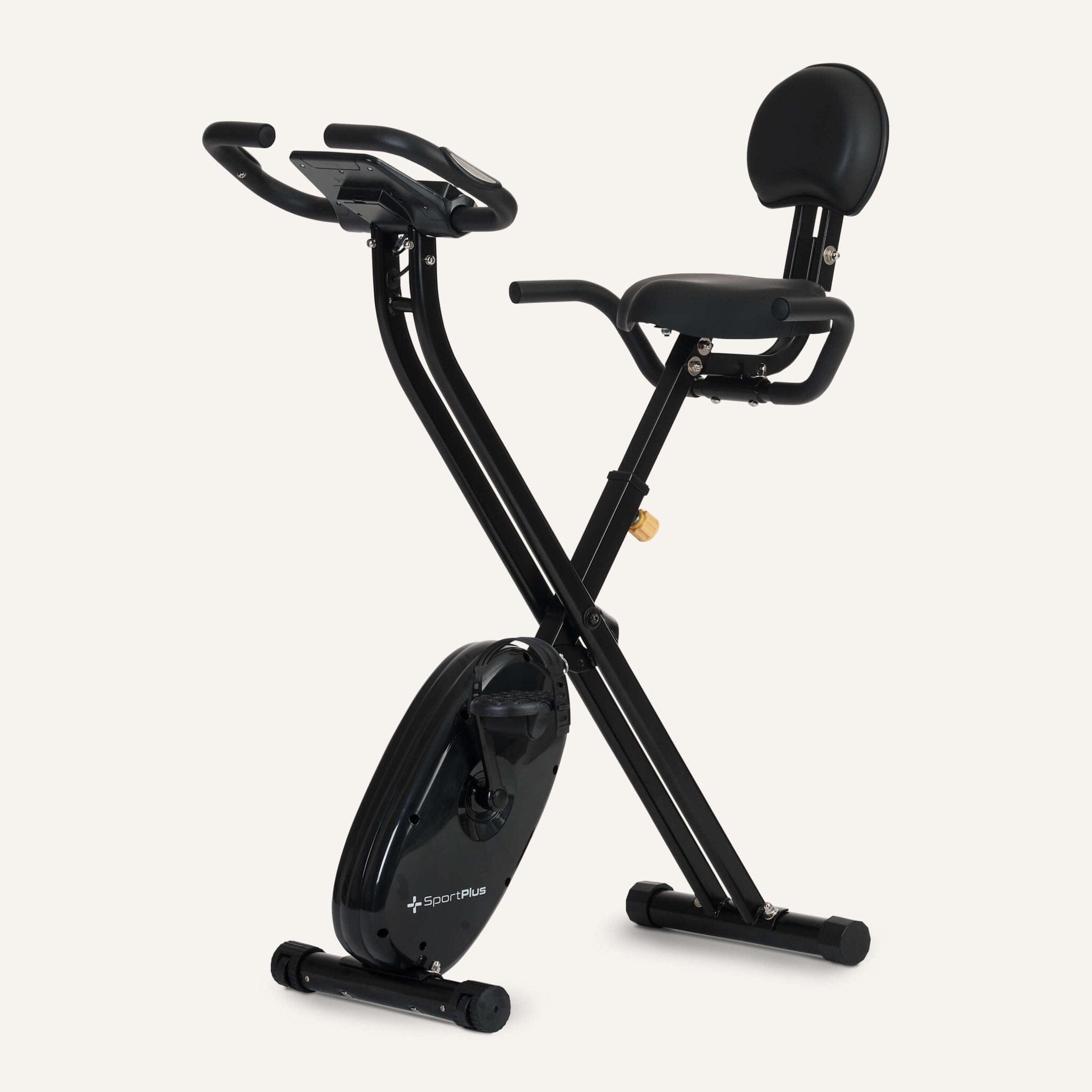 Klappbarer Heimtrainer (X-Bike) Computer gesteuert mit Rückenlehne & App-Steuerung SP-HT-1004-iE SportPlus Black/Sun 