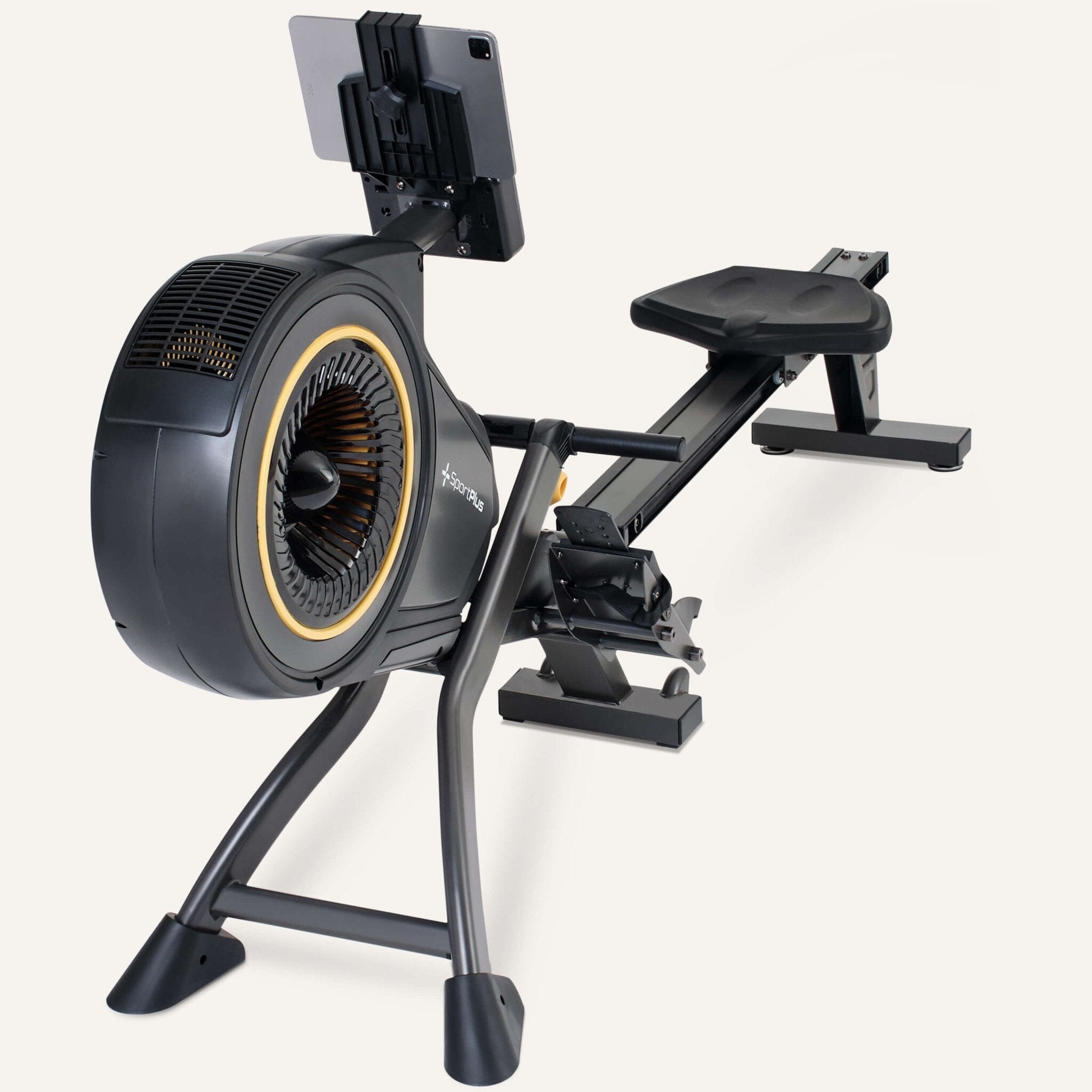 Rudergerät mit Luftwiderstand & App-Kompatibilität SP-MR-010-iE SportPlus Black/Sun 